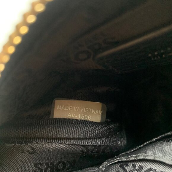 Michael Kors Black Pebbled Leather Wristlet Clutch Bag – Gold Plate Logo, Zip - Picture 6 of 7